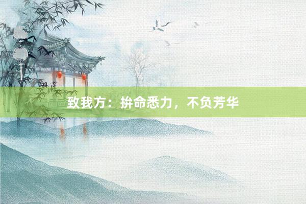 致我方：拚命悉力，不负芳华